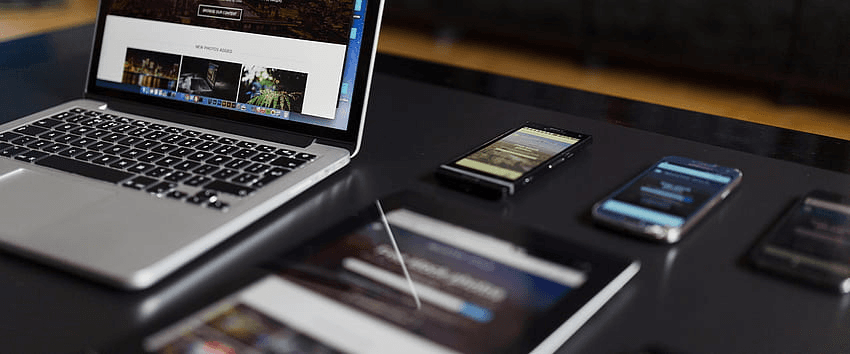 VPN security application on laptop and smartphone
